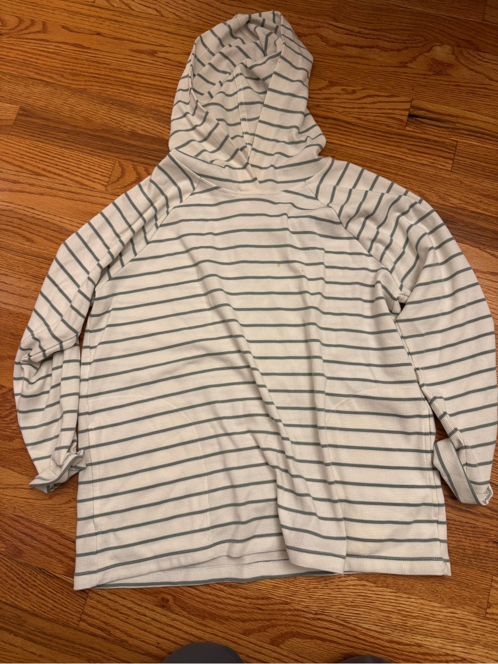 2/$15 SWEATERS 🧥 SALE! | Striped Hooded Crewneck Sweater - White & Sage